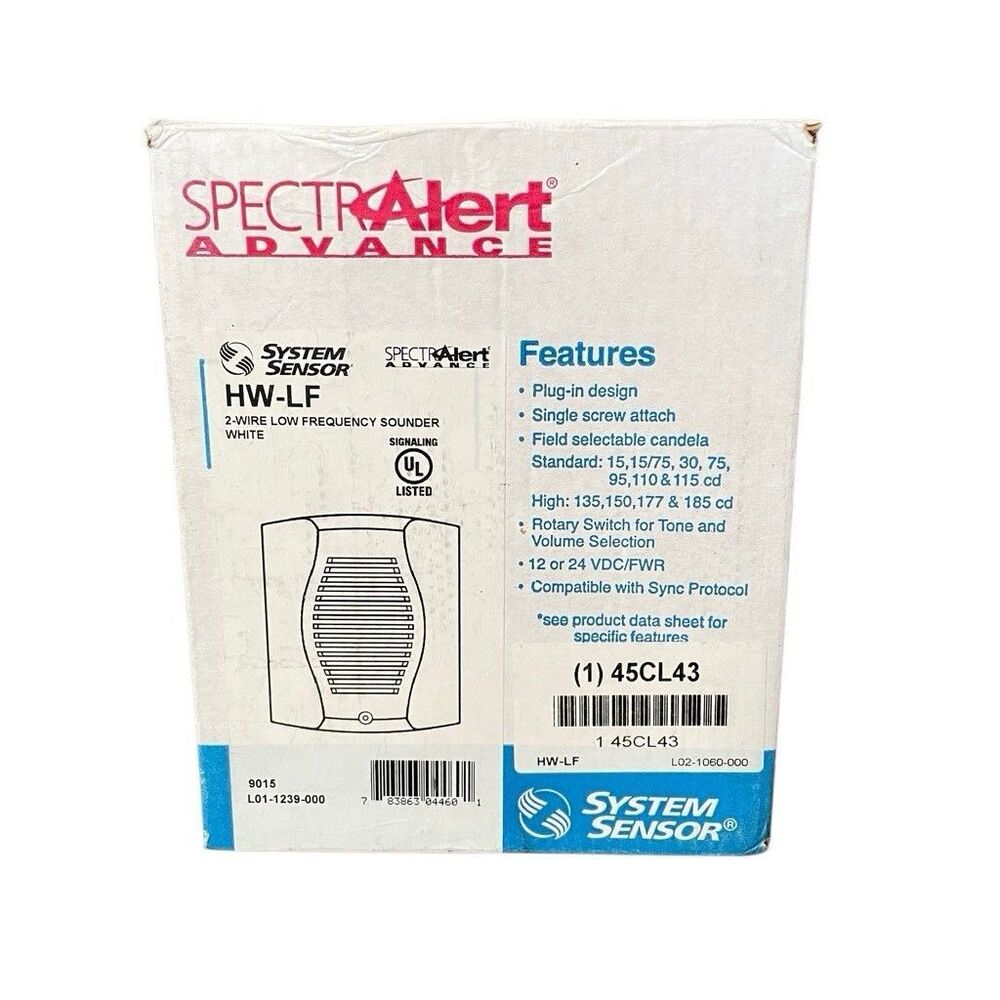 System‎ Sensor HW-LF 2 Wire Low Frequency Sounder White 45CL43 Plug In NEW